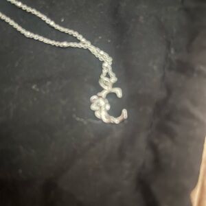 Elegant Silver "C" Pendant Necklace